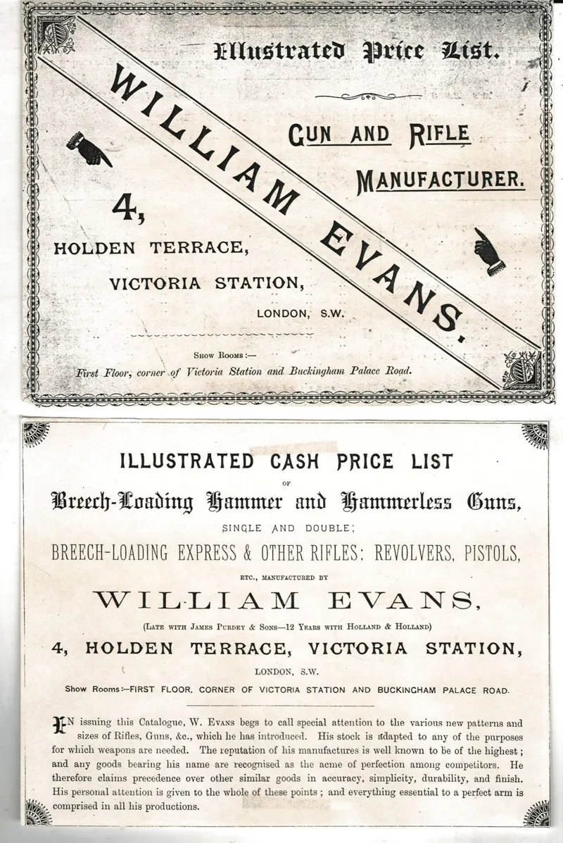 Early William Evans Catalogue