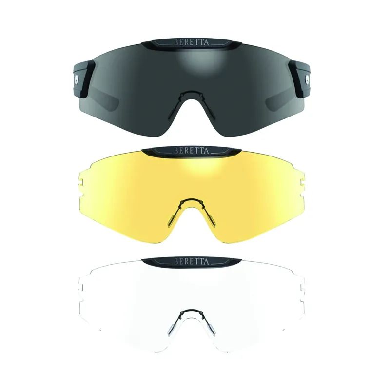 Beretta Intermask Eyeglasses 3 Lens Set in Fume Neutral and Yellow