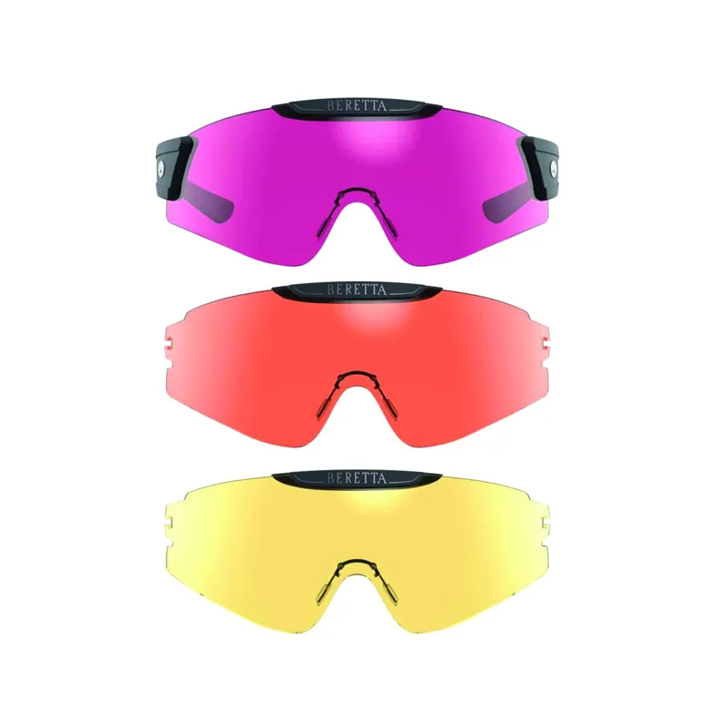 Beretta Intermask Eyeglasses 3 Lens Set in Yellow Magenta and Orange
