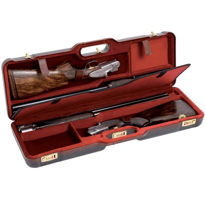 Negrini 1670LX Leather Trim Double Shotgun Case for 30 inch barrels in Green-1