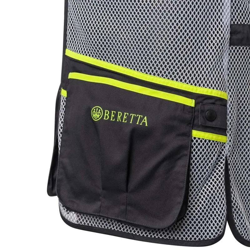 Beretta Full Mesh Unisex Clay Vest in Ebony and Ice Grey-2