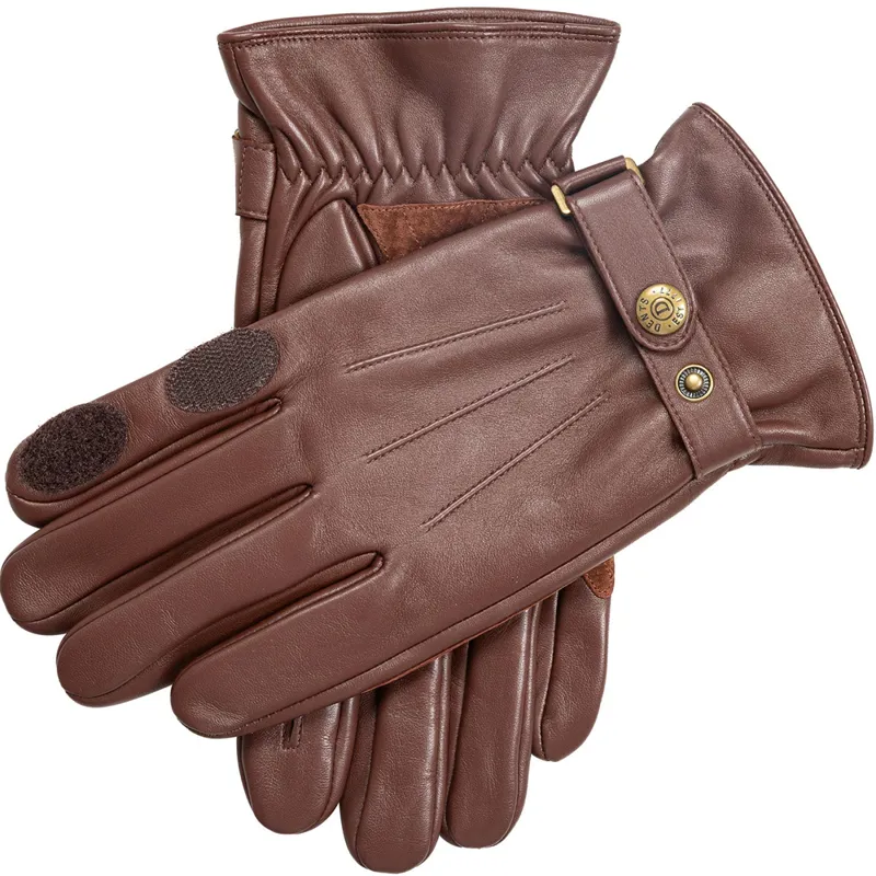 Dents Birkhall Water Resistant Fleece Lined Leather Gloves in English Tan