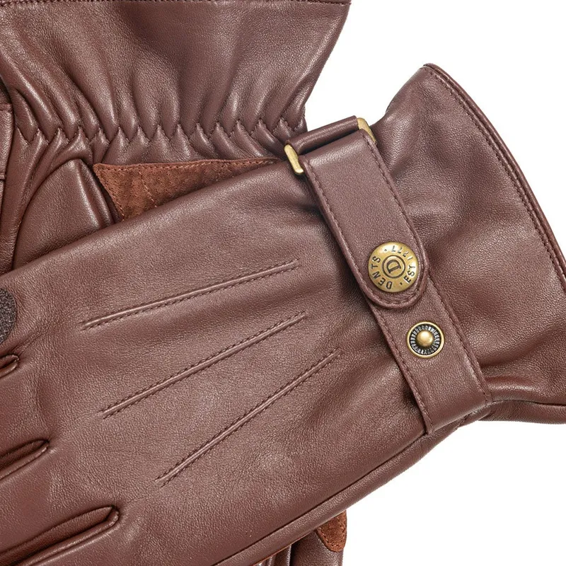 Dents Birkhall Water Resistant Fleece Lined Leather Gloves in English Tan-1