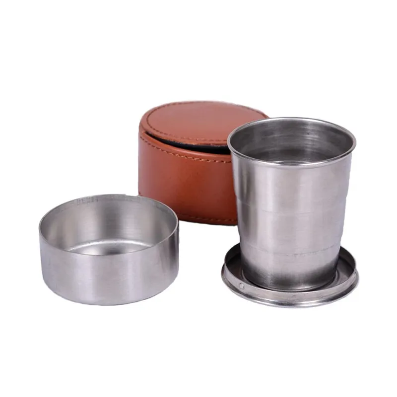 Bonart Telescopic Cup with Leather Case in Tan