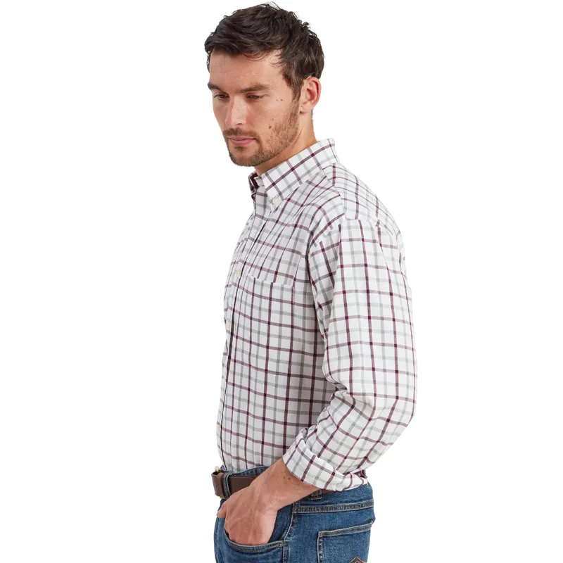 Schöffel Brancaster Classic Shirt in Wine Check-1
