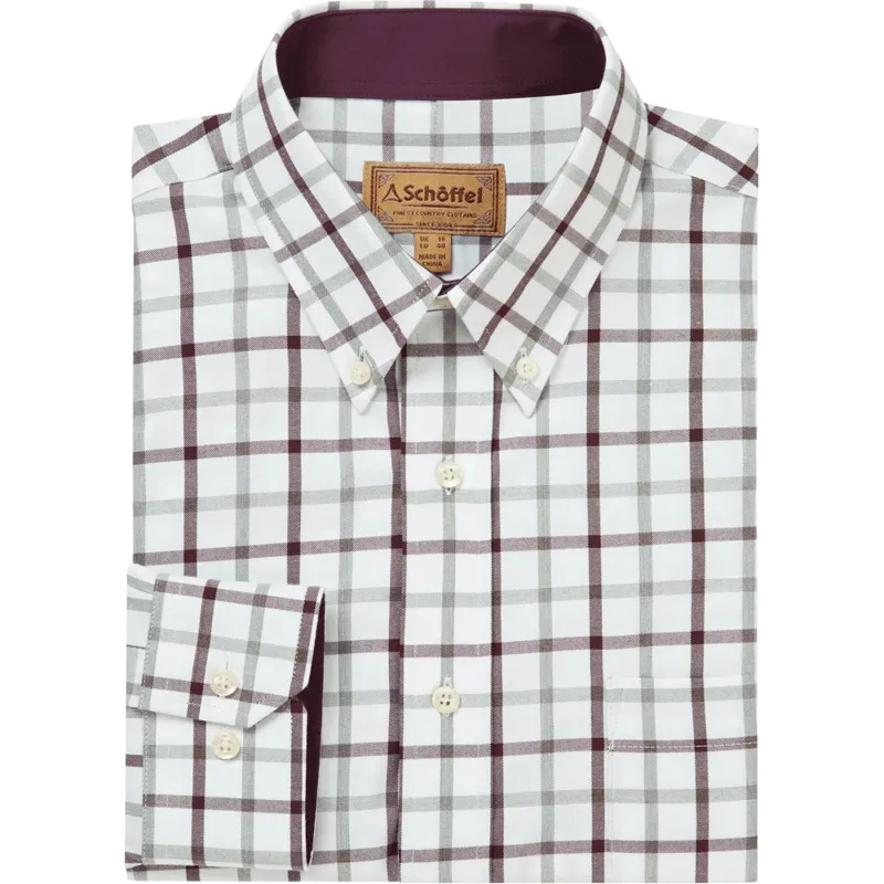 Schöffel Brancaster Classic Shirt in Wine Check