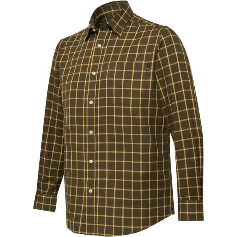 Beretta Bryggen Shirt in Brown and Yellow Check