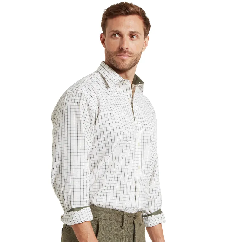 Schöffel Burnham Tattersal Classic Shirt in Dark Olive Tattersall-1