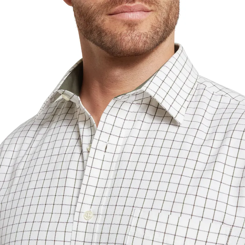 Schöffel Burnham Tattersal Classic Shirt in Dark Olive Tattersall-3