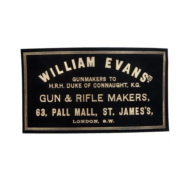 William Evans Pall Mall Case Label in Black