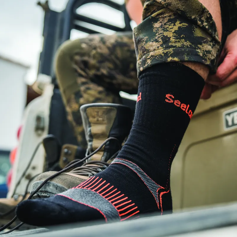 Seeland Field Coolmax Socks - 2 Pack in Black/Dark Grey-2