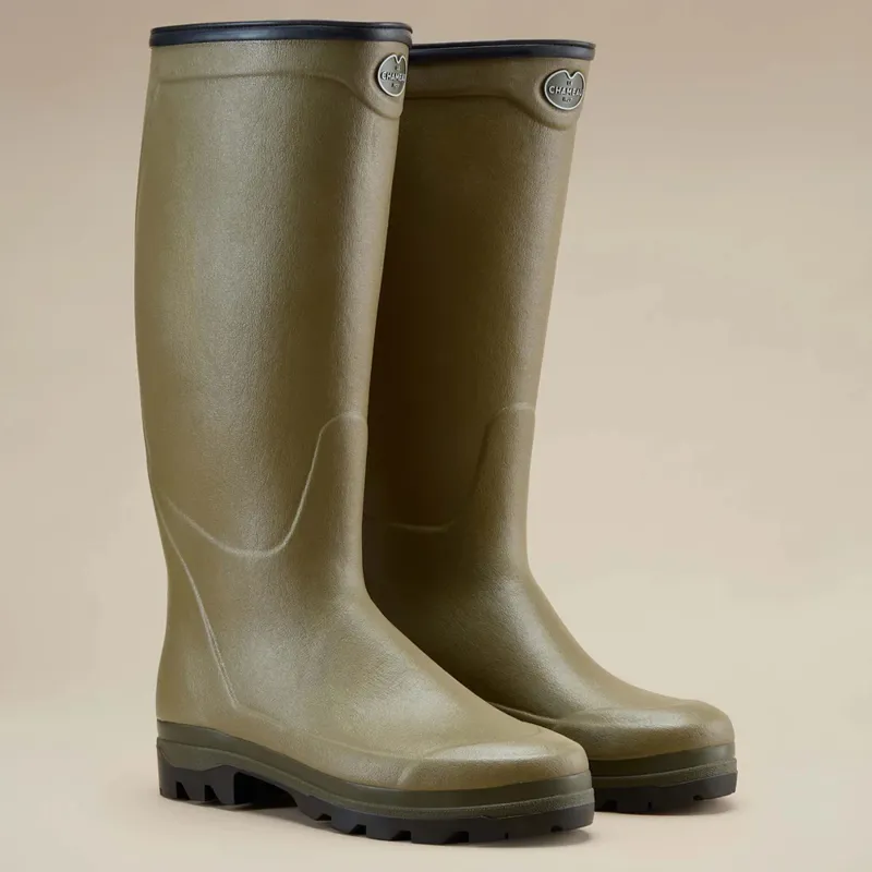 Le Chameau Country Cross Neoprene Lined Wellington Boots in Vert Vierzon