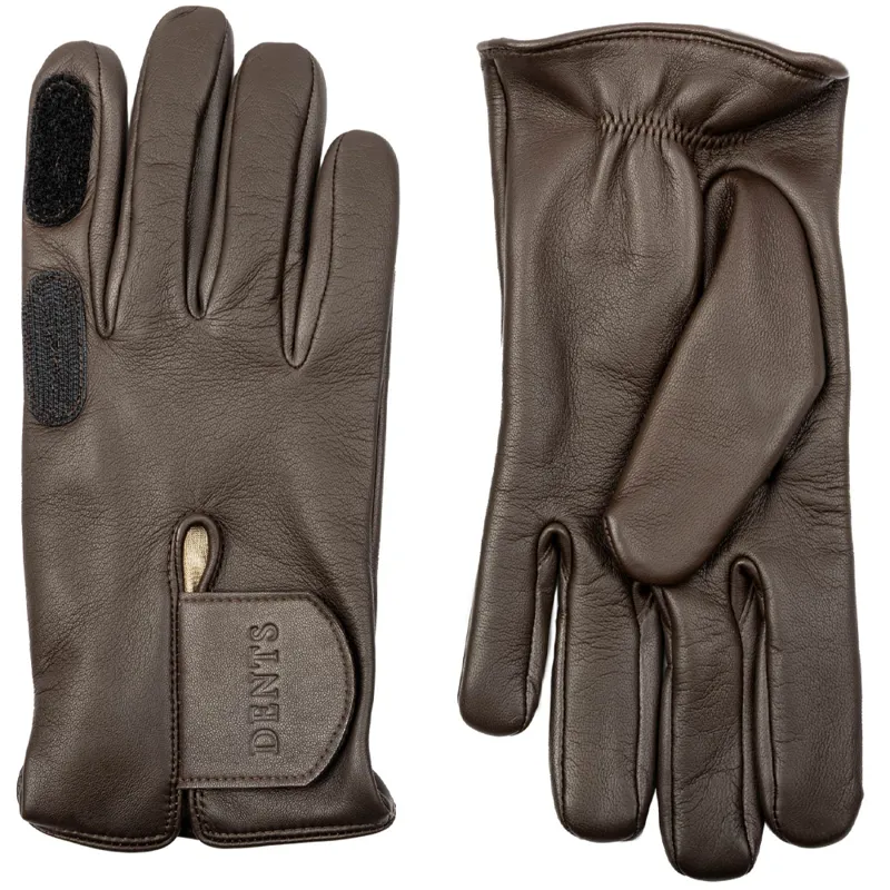 Dents Nomex Silk-Lined Right Hand Leather Shooting Gloves in Brown-1