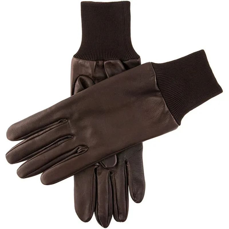 Dents Royale Right-Handed Silk Lined Leather Gloves in Brown