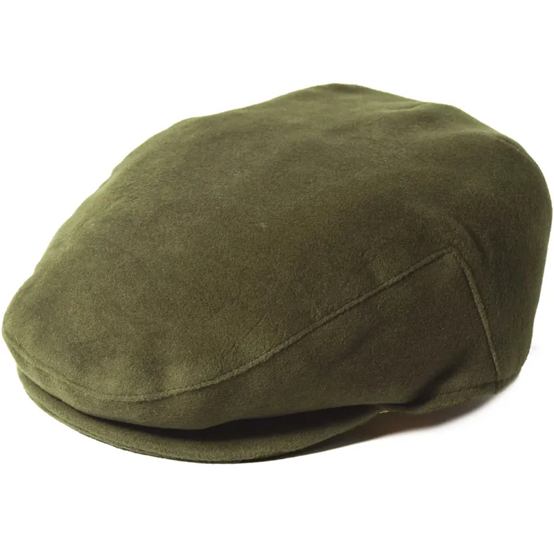 Failsworth Moleskin Flat Cap in Olive