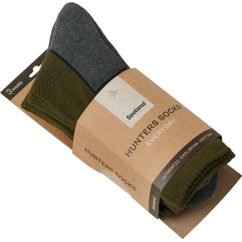 Seeland Field Sock 3 Pack in Pine Green/Dark Grey-1