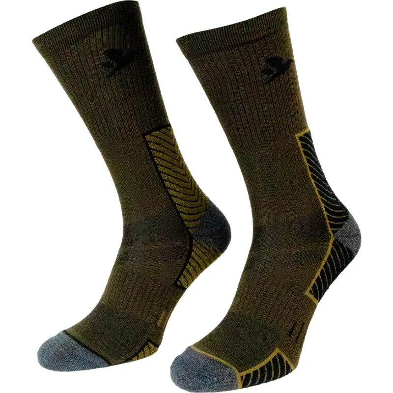 Seeland Field Merino Sock - 2 Pack in Pine Green/Military Olive