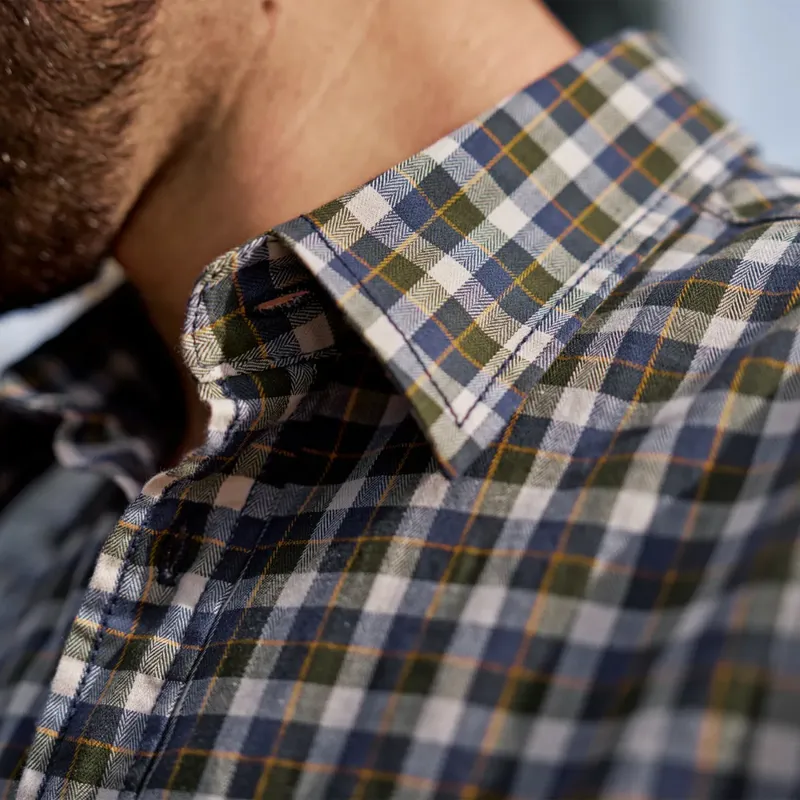 Harkila Fjell Short-Sleeved Shirt in Naval Blue Check-3