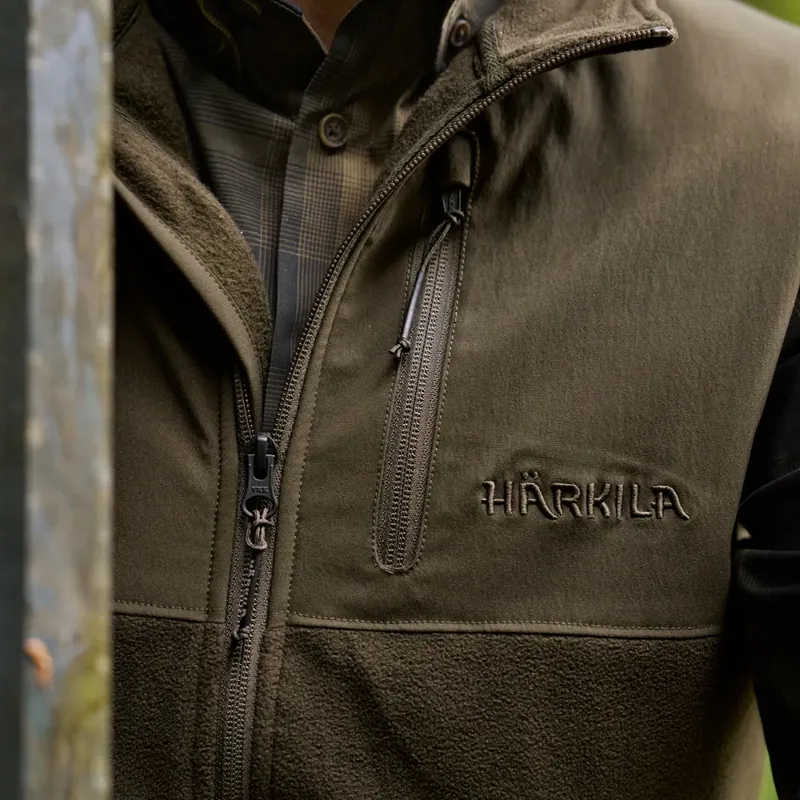 Härkila Fjell Fleece Waistcoat in Hunting Green/Willow-2