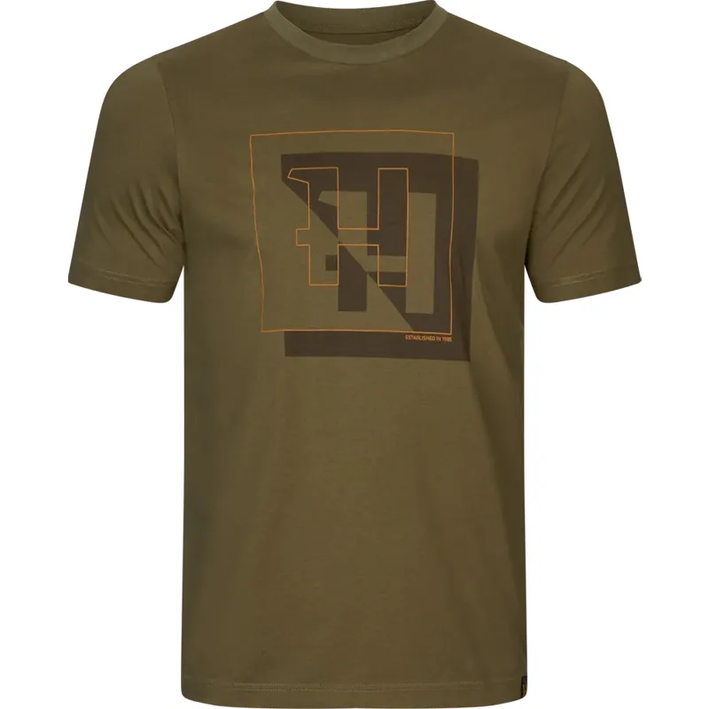 Härkila H-Logo Short-Sleeved T-Shirt in Dark Olive