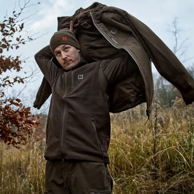 Härkila Aspire Fleece Waistcoat in Shadow Brown-1