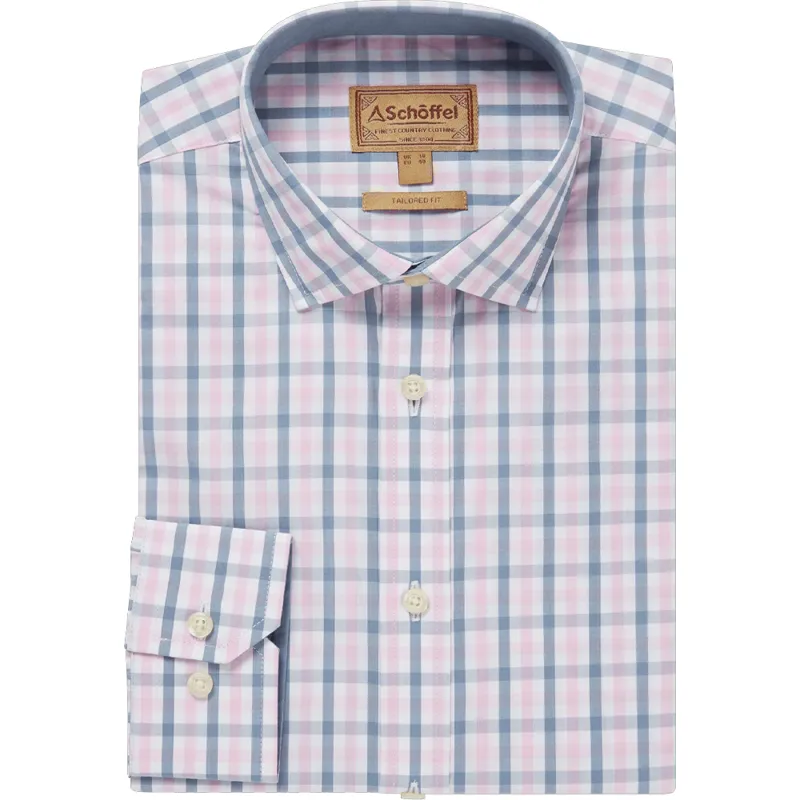 Schöffel Hebden Tailored Shirt in Dark Denim/Pink