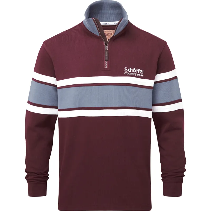 Schöffel Exmouth Heritage Quarter Zip Sweatshirt in Wine