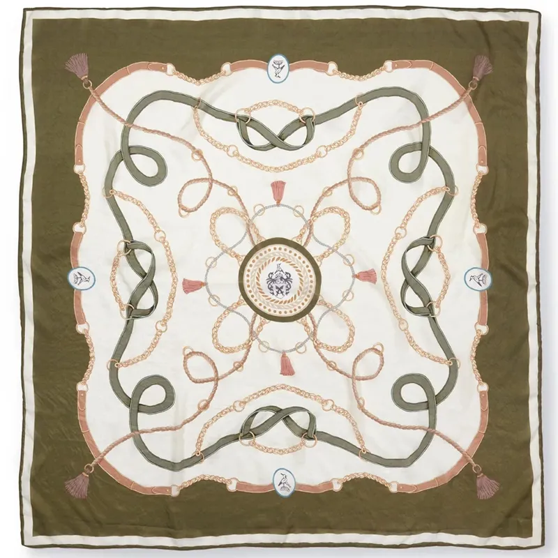 Hicks and Brown Melford Silk Scarf in Green