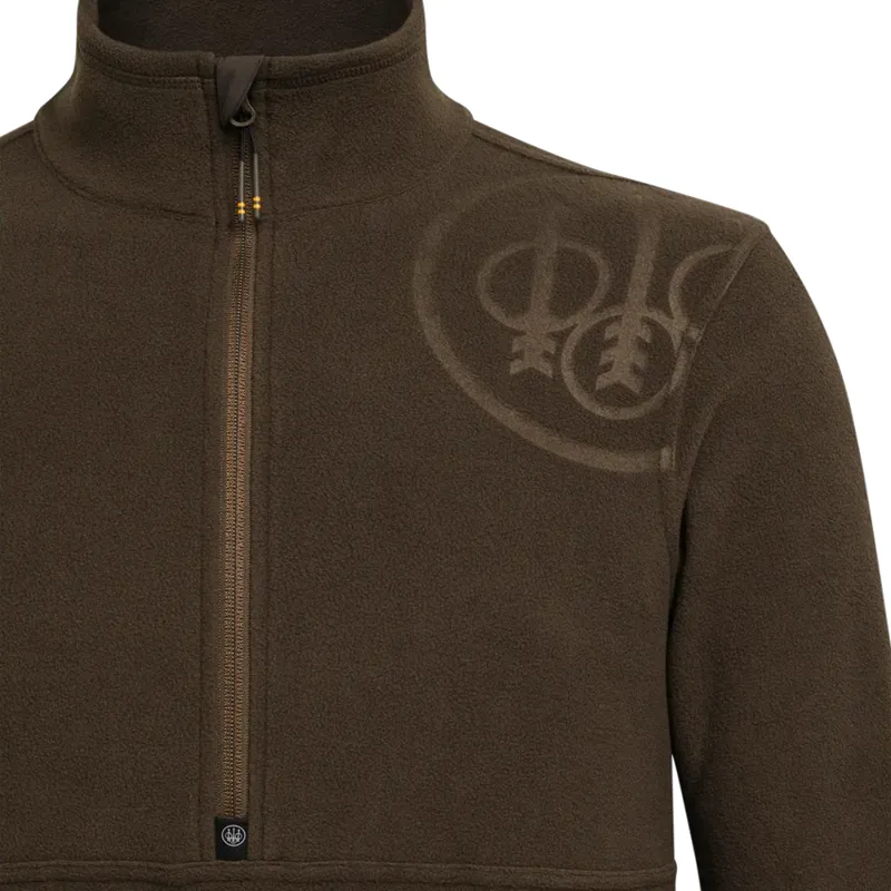 Beretta HP Logo Half Zip Fleece in Brown Bark-2