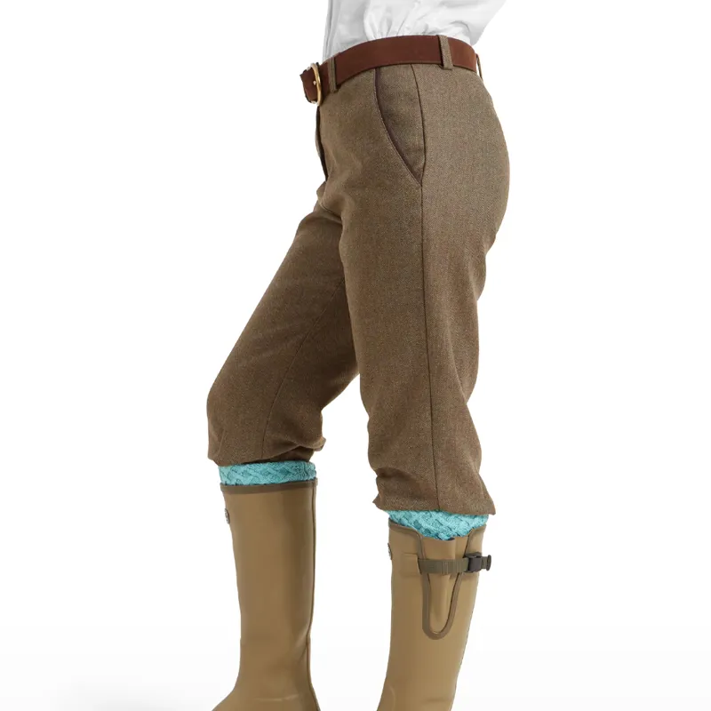 Schöffel High Waisted Ladies Tweed Breeks in Loden Green Herringbone-2