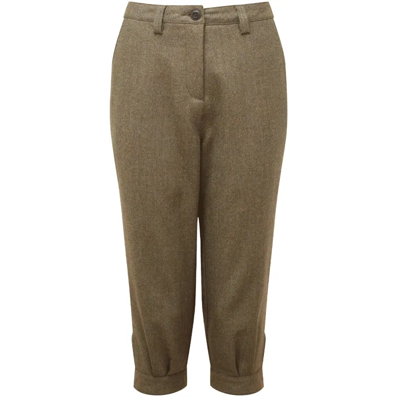 Schöffel High Waisted Ladies Tweed Breeks in Loden Green Herringbone