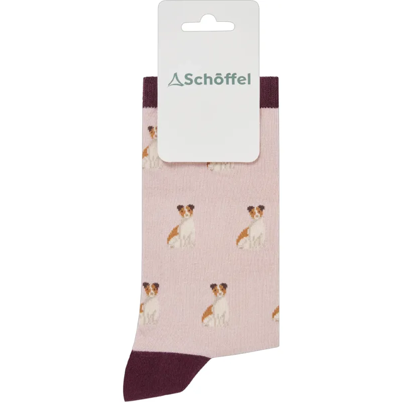 Schöffel Ladies Single Cotton Socks Size 4-7 in Jack Russel Print