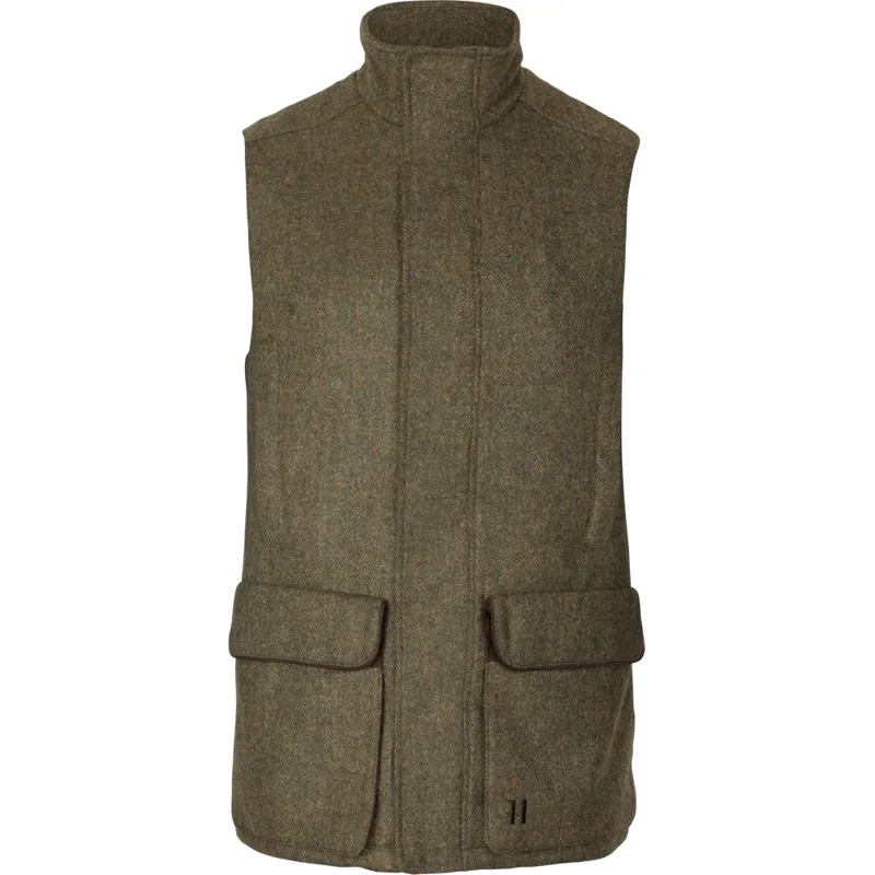 Härkila Kenmore Tweed Waistcoat in Forest Green Herringbone