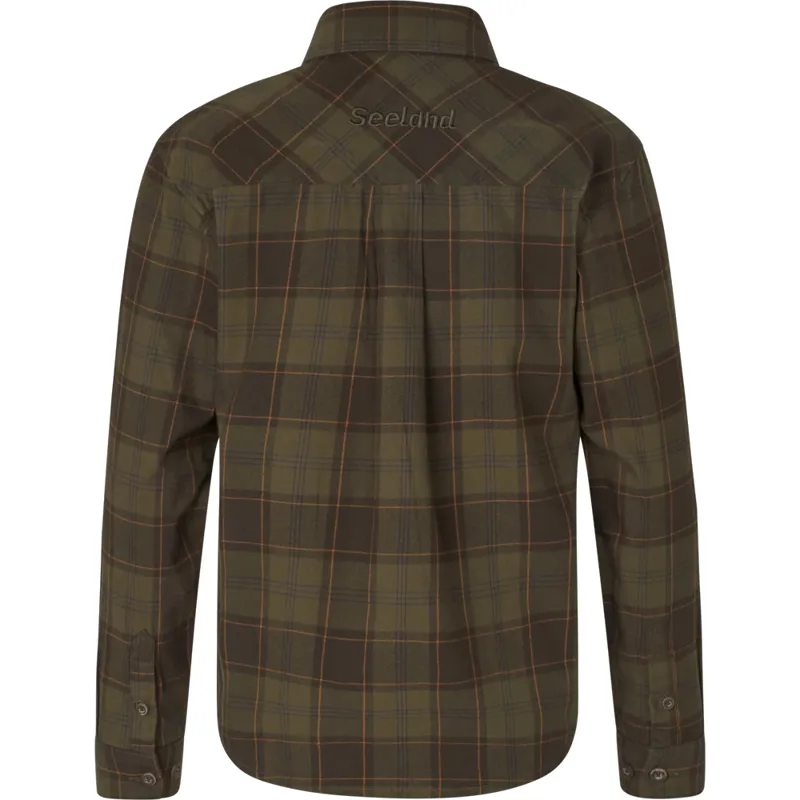 Seeland Glen Junior Flannel Shirt in Pine Green/Dark Navy Check-1