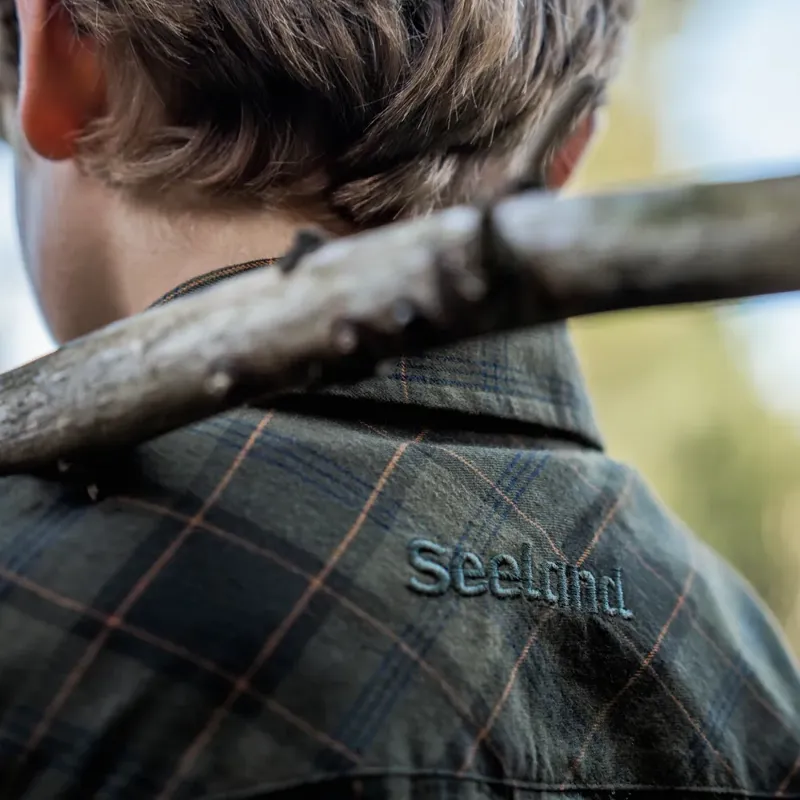 Seeland Glen Junior Flannel Shirt in Pine Green/Dark Navy Check-3