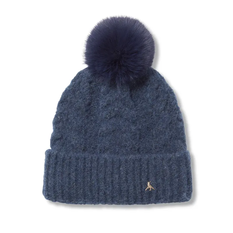 Hicks and Brown Langham Ladies Beanie Hat in Airforce Blue