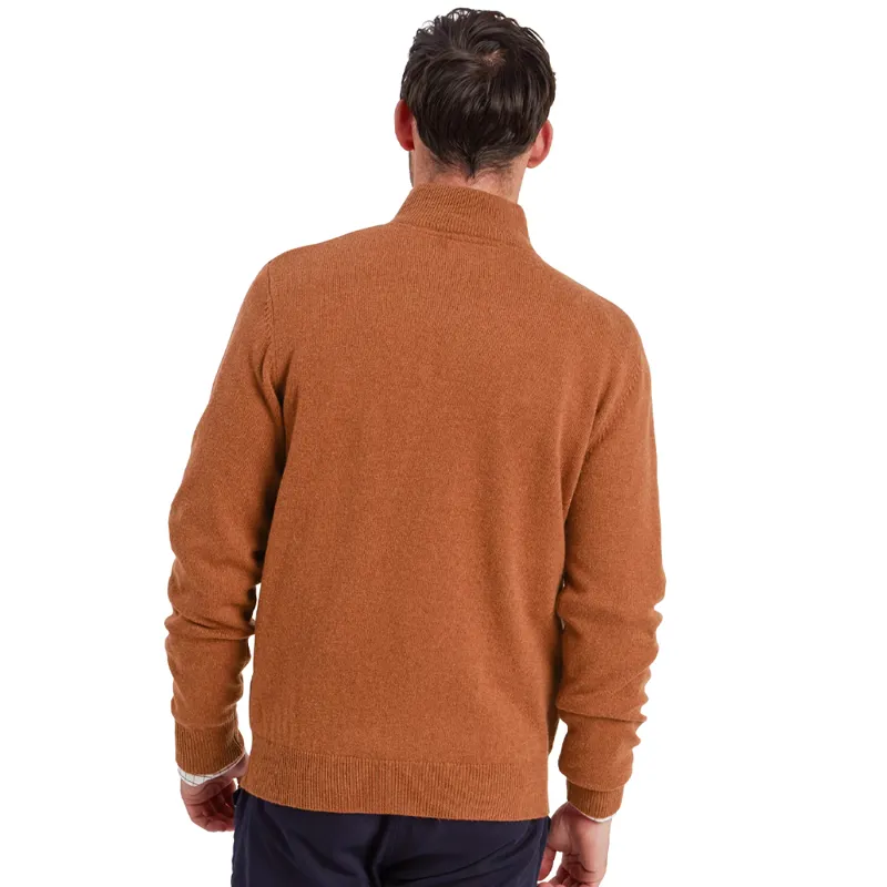 Schöffel Lewis Lambswool Quarter Zip Jumper in Brick-2