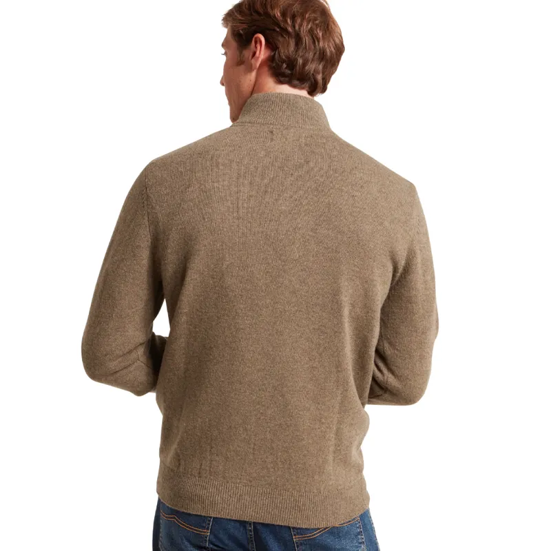 Schöffel Lewis Lambswool Quarter Zip Jumper in Mushroom-2