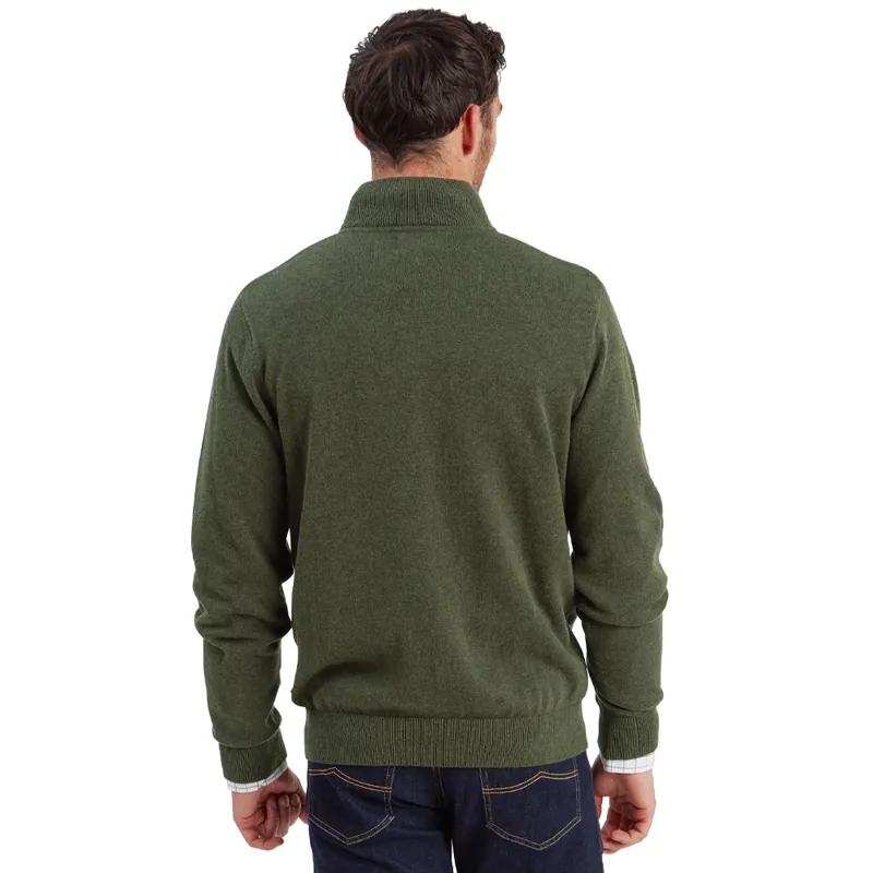 Schöffel Lewis Lambswool Quarter Zip Jumper in Woodland-2
