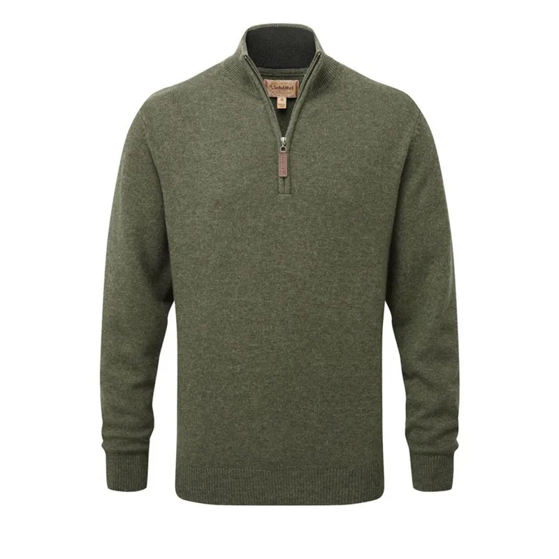 Schöffel Lewis Lambswool Quarter Zip Jumper in Woodland