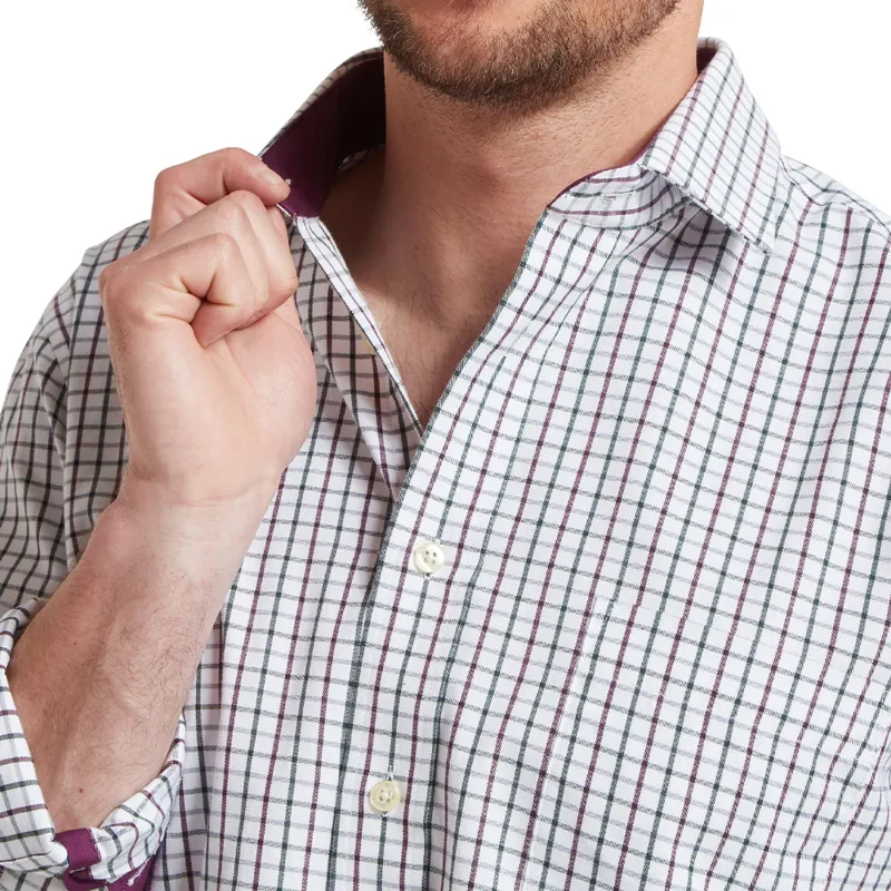 Schöffel Milton Tailored Shirt in Plum and Botanical Green-3