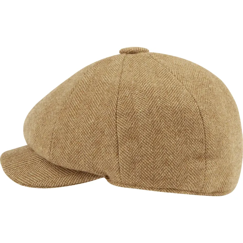 Schöffel Ladies Tweed Newsboy Cap in Oak Herringbone