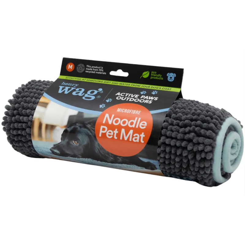 Henry Wag Medium Microfibre Noodle Pet Mat in Grey