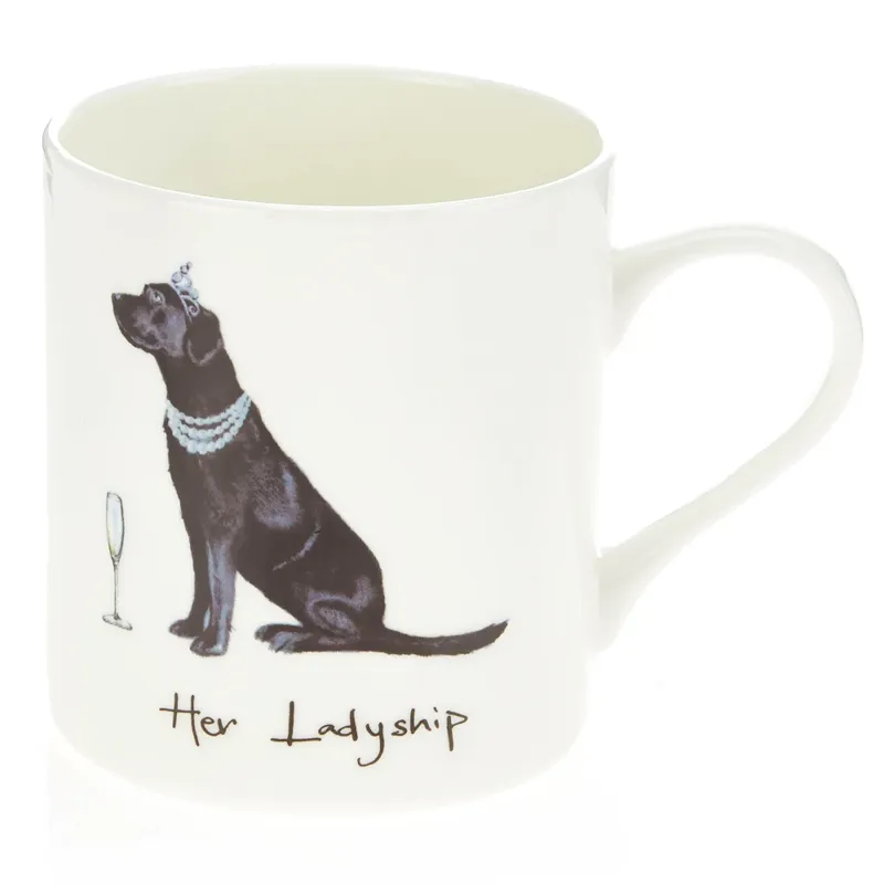 Orchid Designs Her Ladyship Black Lab Bone China Mug