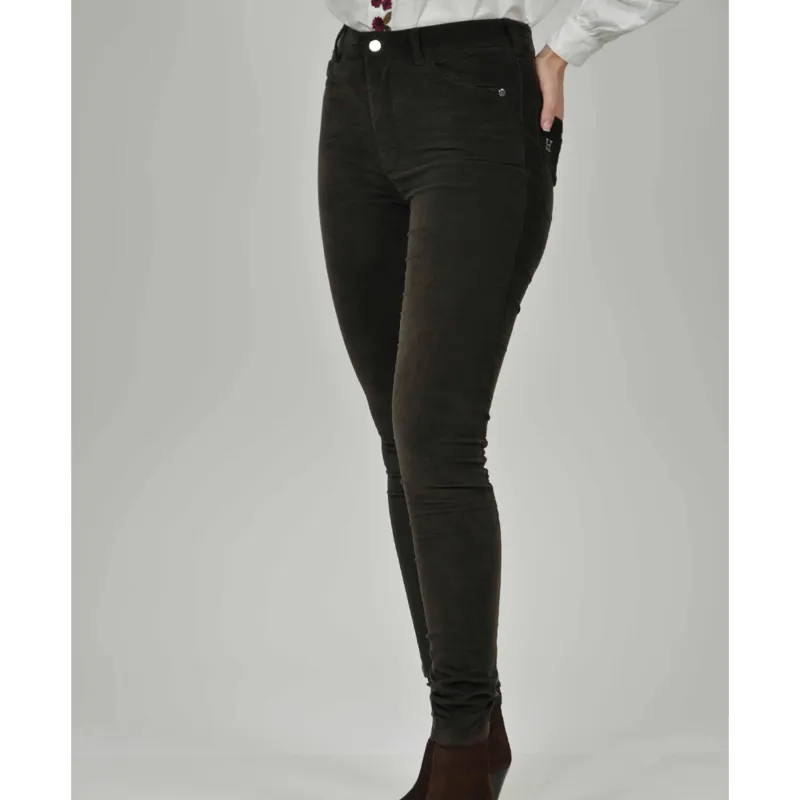 Hartwell Rosie Ladies Moleskin Jeans in Olive-1