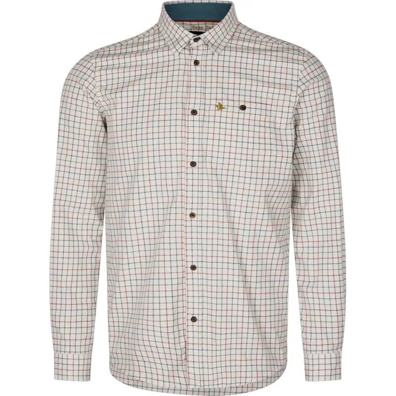Seeland Oxford Shooting Shirt in Grape Leaf and Terracotta Check