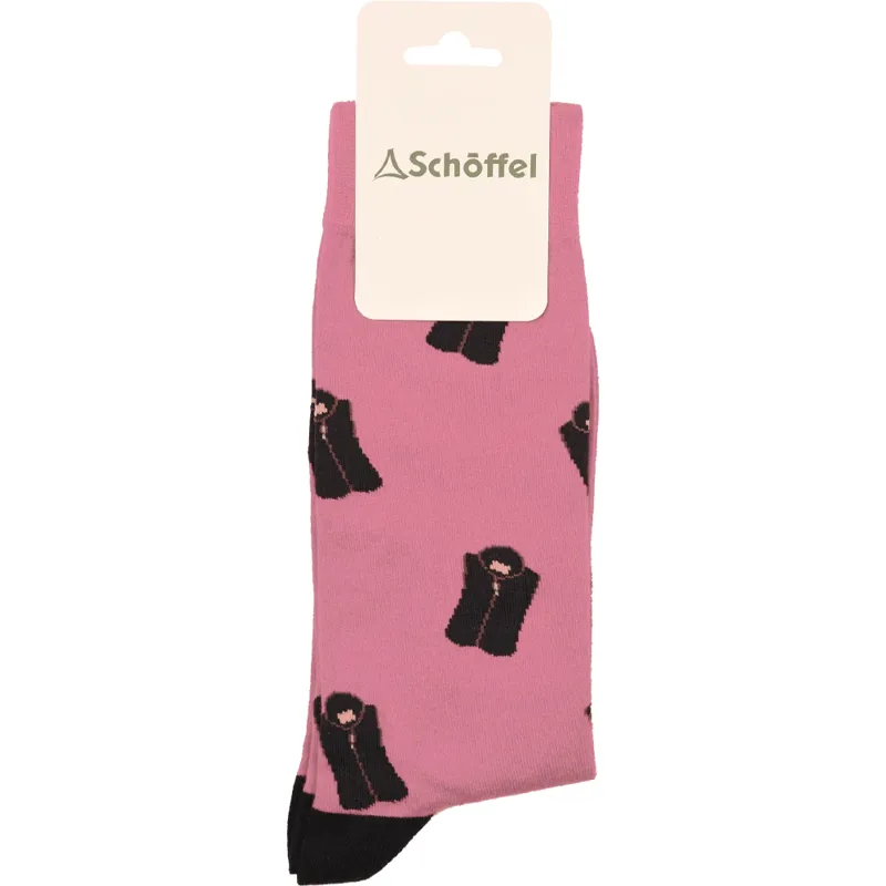 Schöffel Ladies Single Cotton Socks Size 4-7 in Pink Lyndon