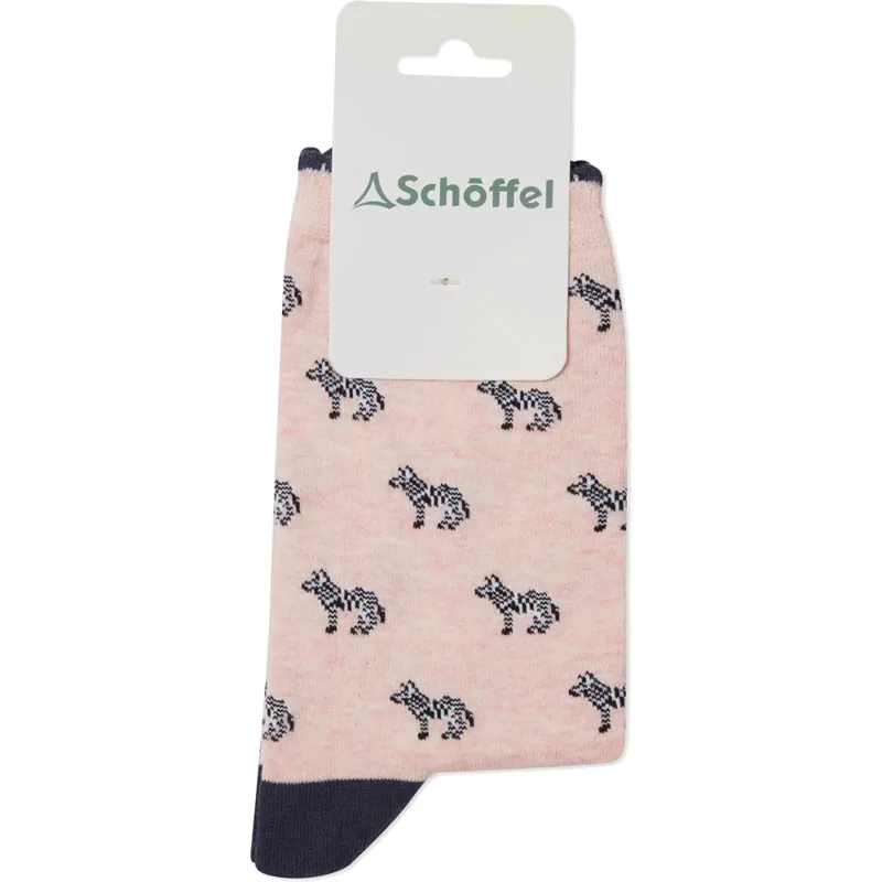 Schöffel Ladies Single Cotton Socks Size 4-7 in Pink Zebra