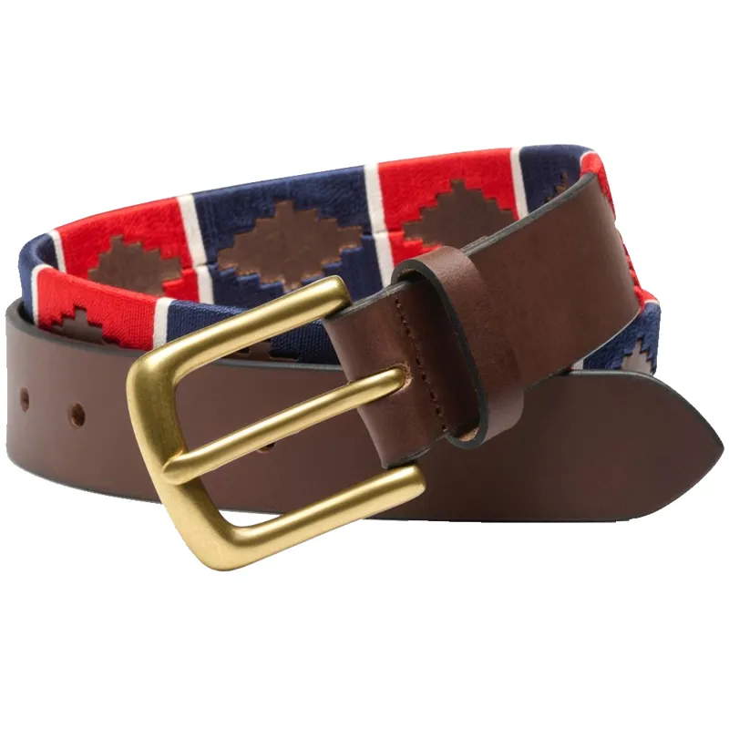 Ibex of England Polo Belt in Red/White/Navy