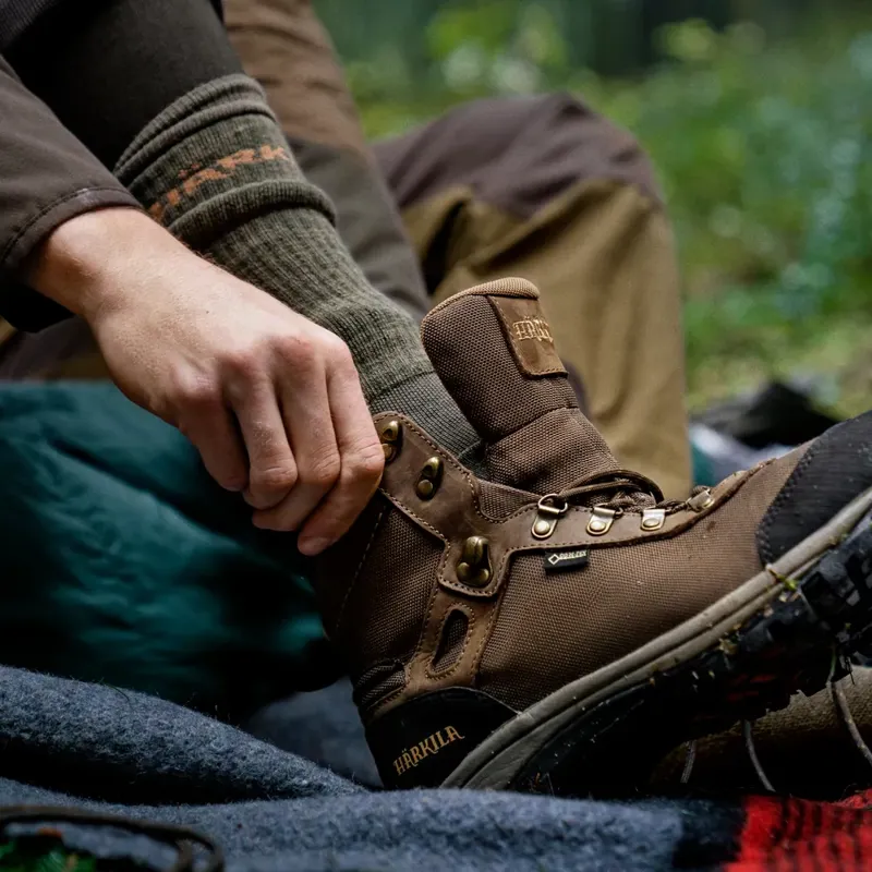 Härkila Pro Hunter 2.0 Short Socks in Willow Green/Shadow Brown-1